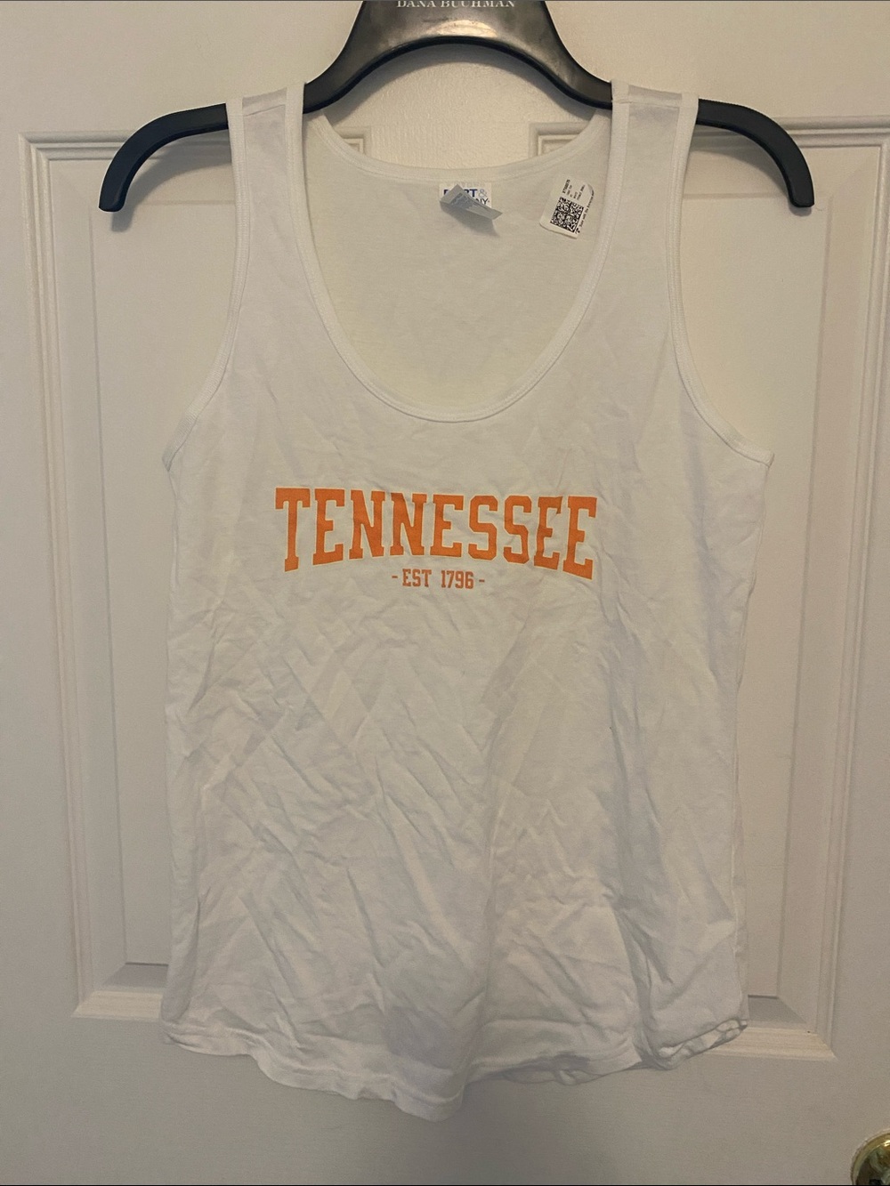 Port and Company White Tank Top with Orange Tennessee Graphic